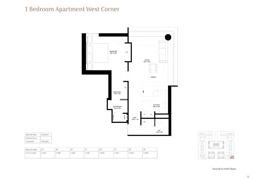 1 Bedroom floor plan