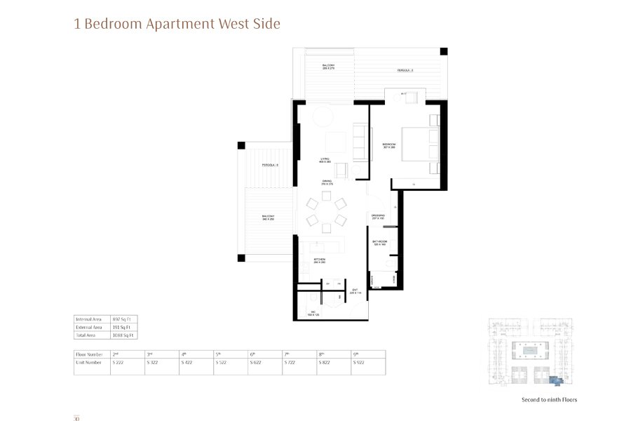 1 Bedroom floor plan