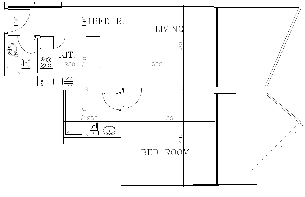 1 Bedroom floor plan