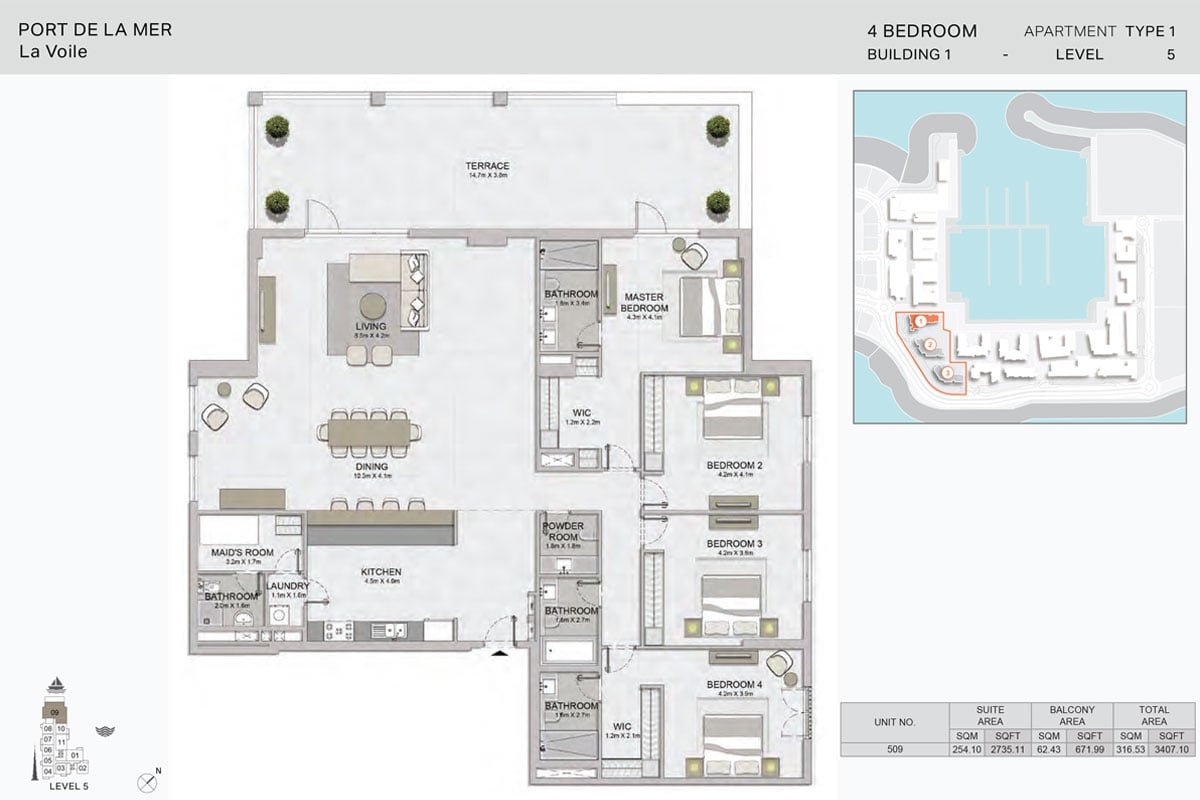 4 Bedrooms floor plan