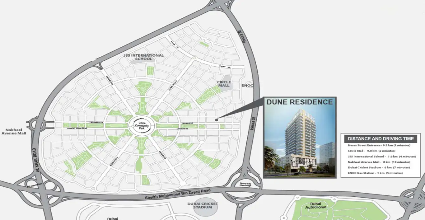 Dune Residency location map