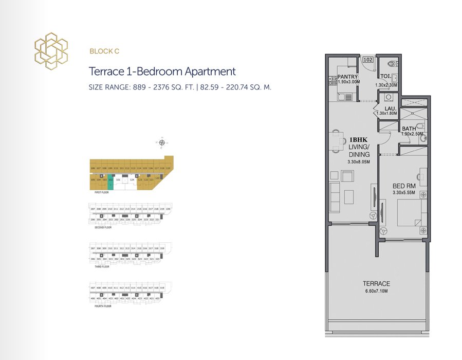 1 Bedroom floor plan