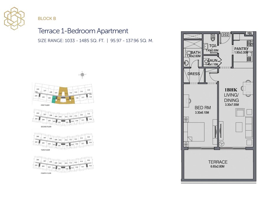 1 Bedroom floor plan