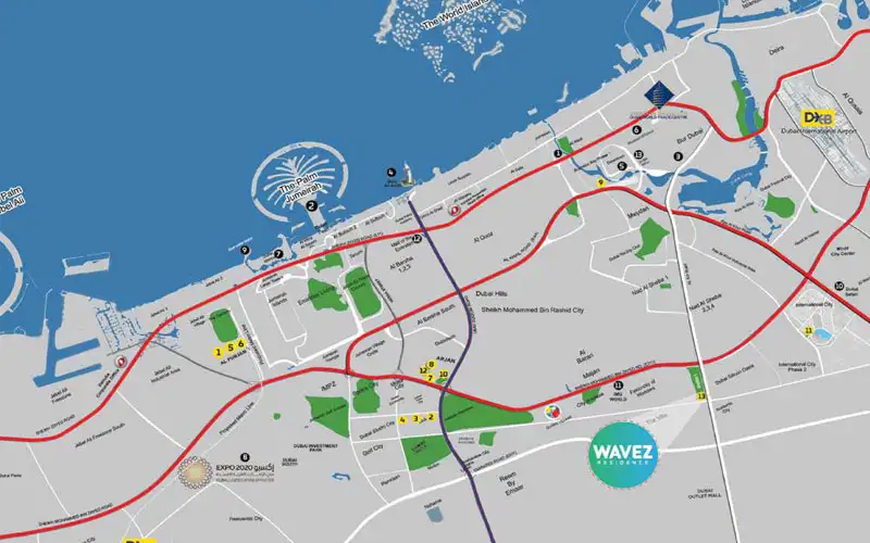 Wavez Residence location map