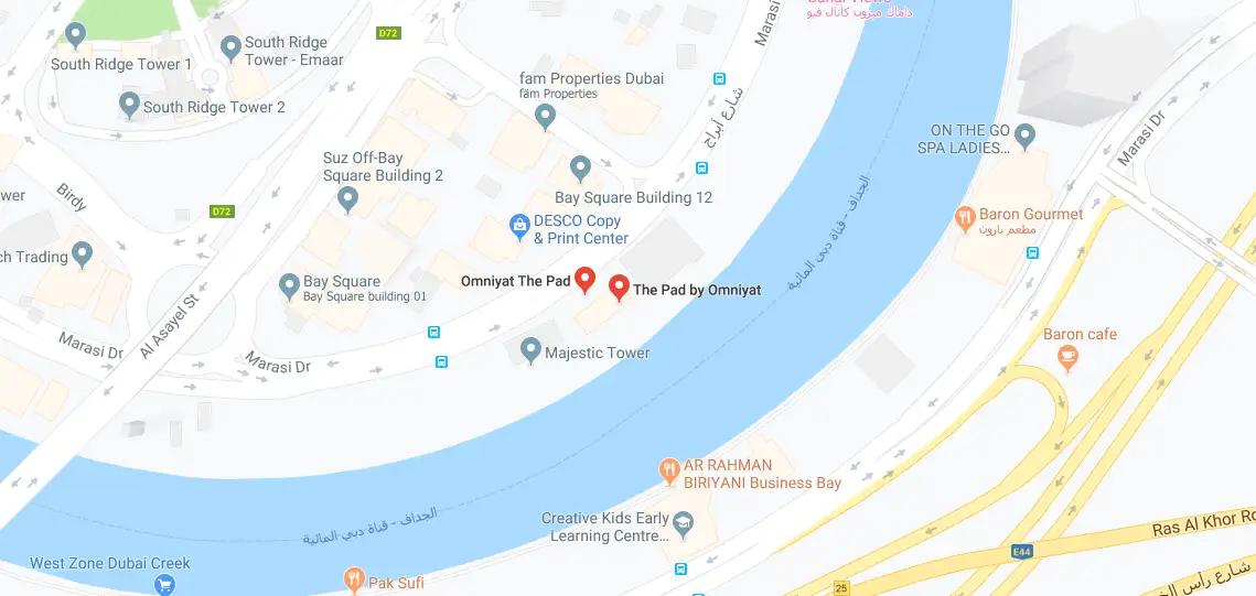 The Pad location map