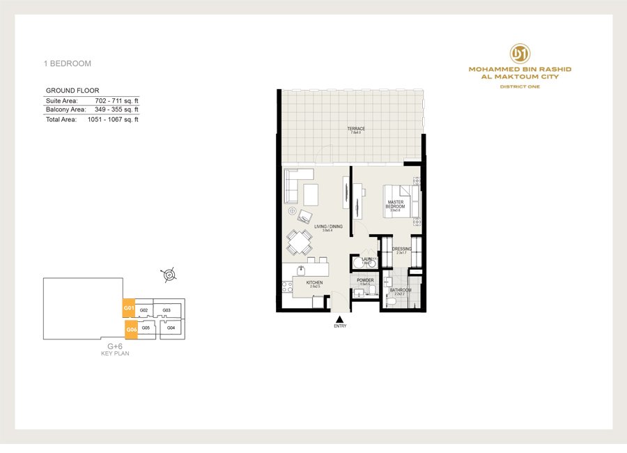 1 Bedroom floor plan
