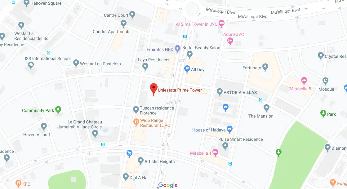 Uniestate Prime Tower location map