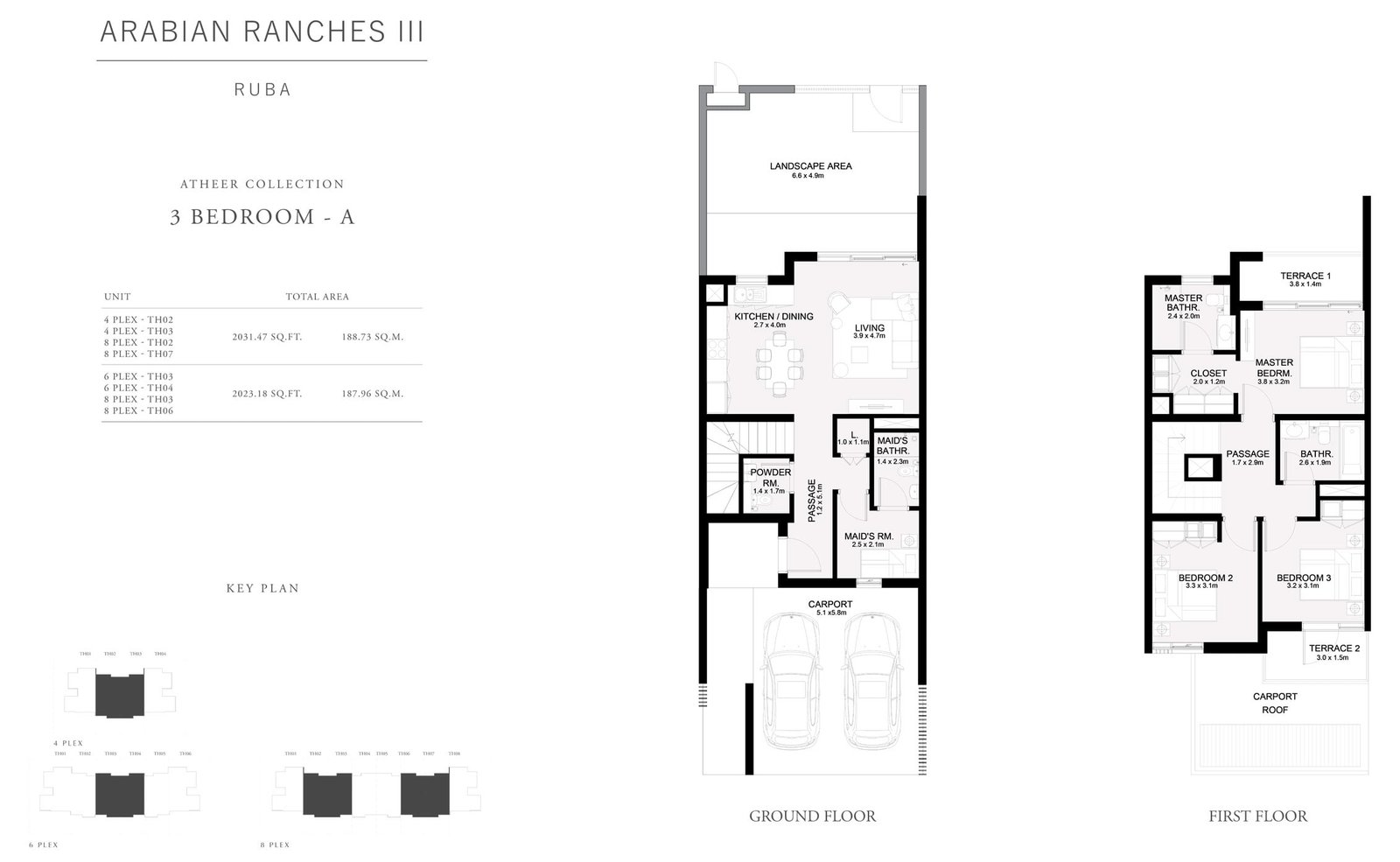 3 Bedrooms floor plan