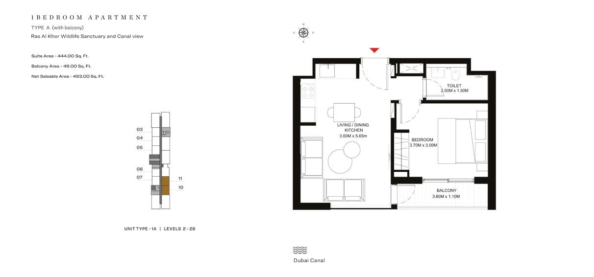 1 Bedroom floor plan