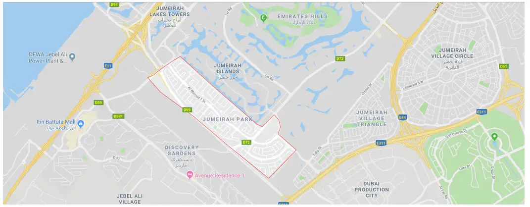 Legacy Jumeirah Park Villas location map