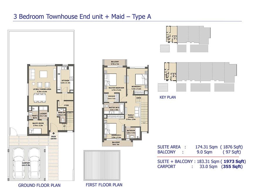 3 Bedrooms floor plan