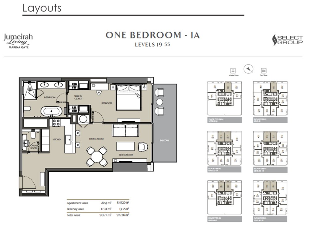 1 Bedroom floor plan