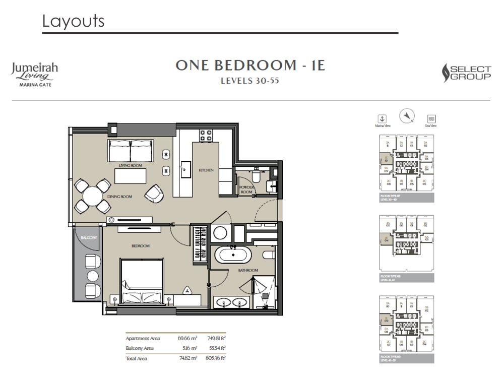 1 Bedroom floor plan
