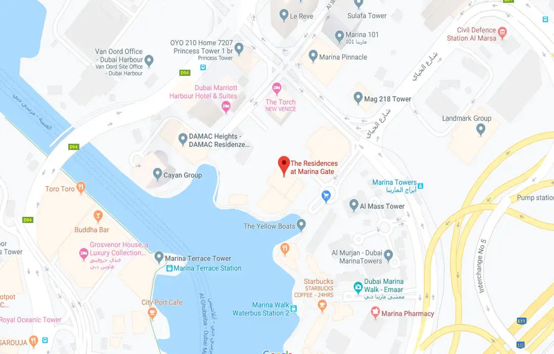 Jumeirah Living Marina Gate location map