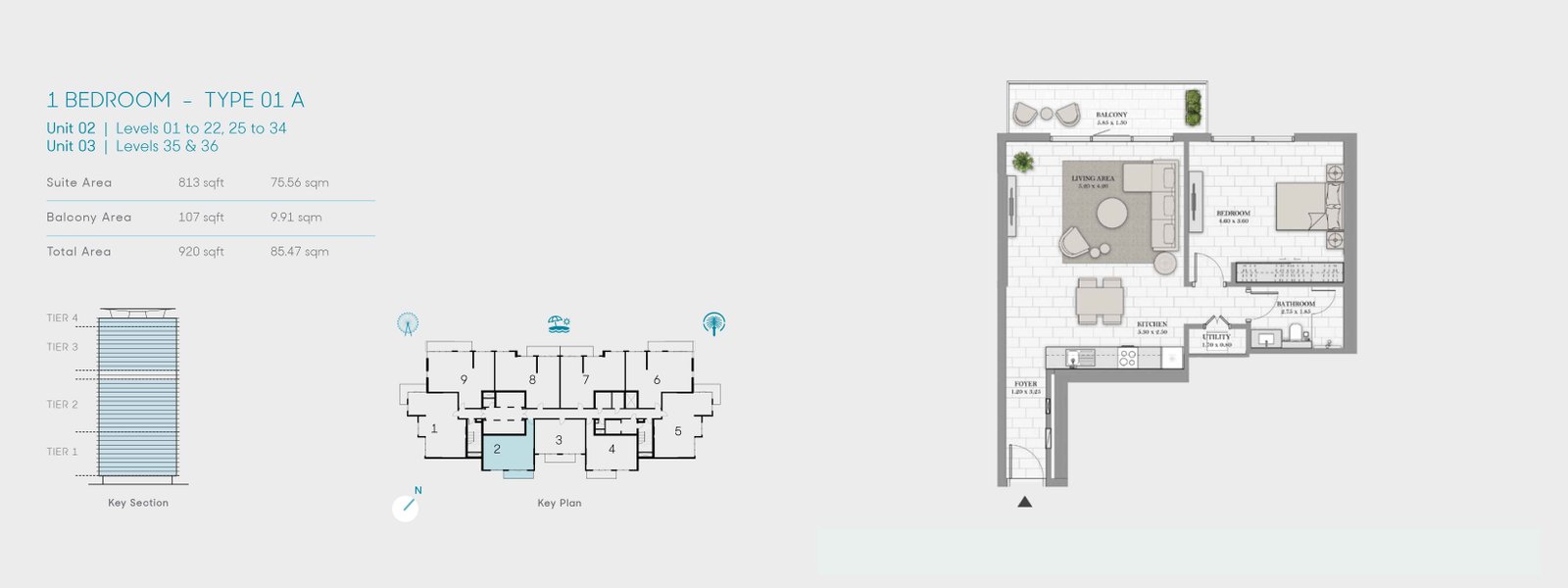 1 Bedroom floor plan