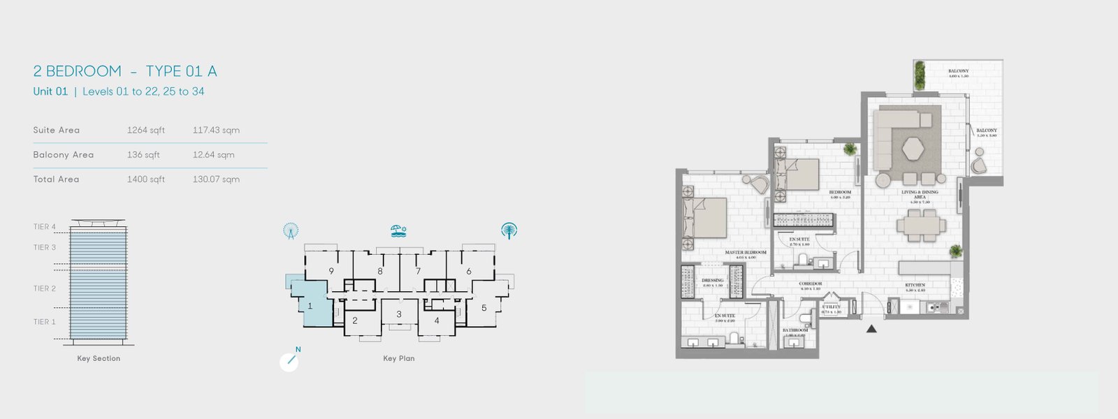 2 Bedrooms floor plan