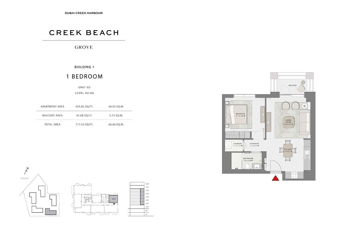 1 Bedroom floor plan