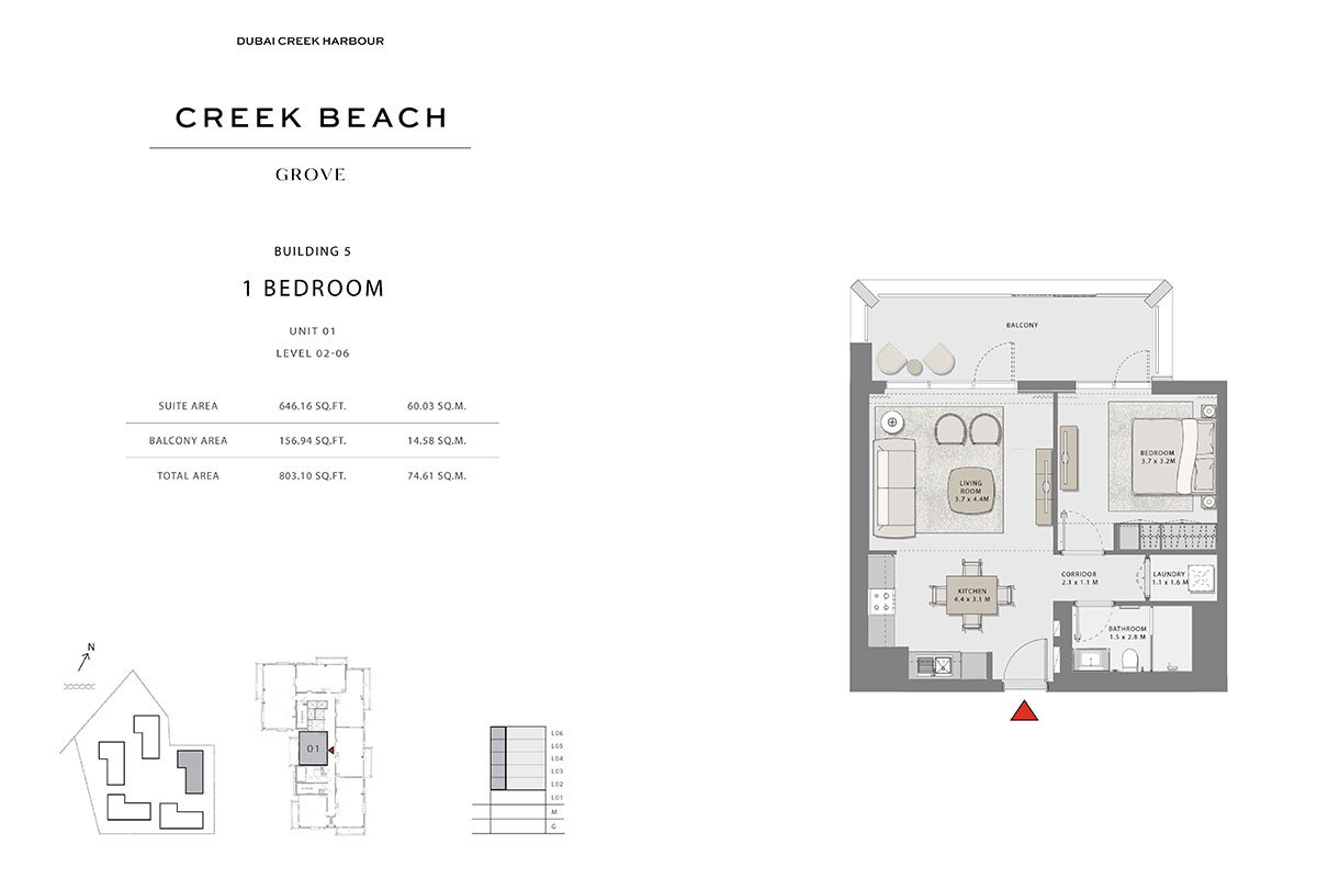 1 Bedroom floor plan