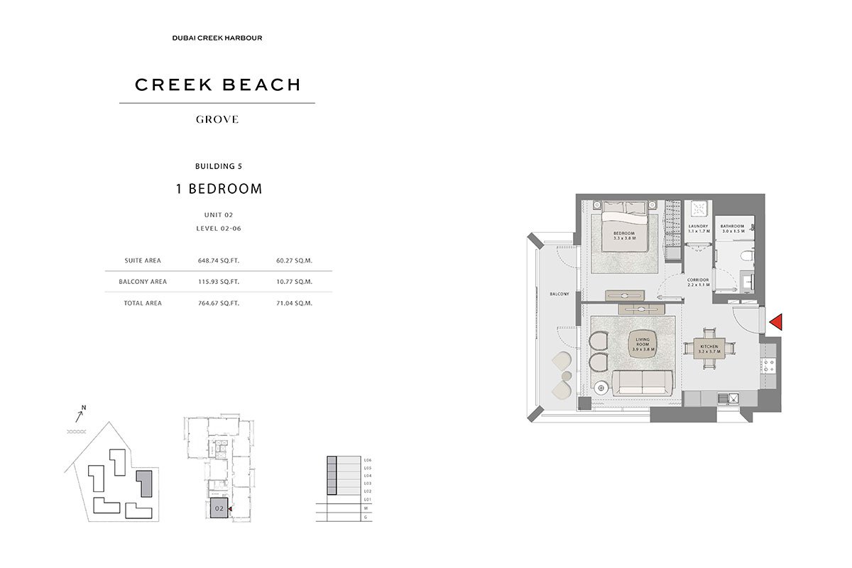 1 Bedroom floor plan