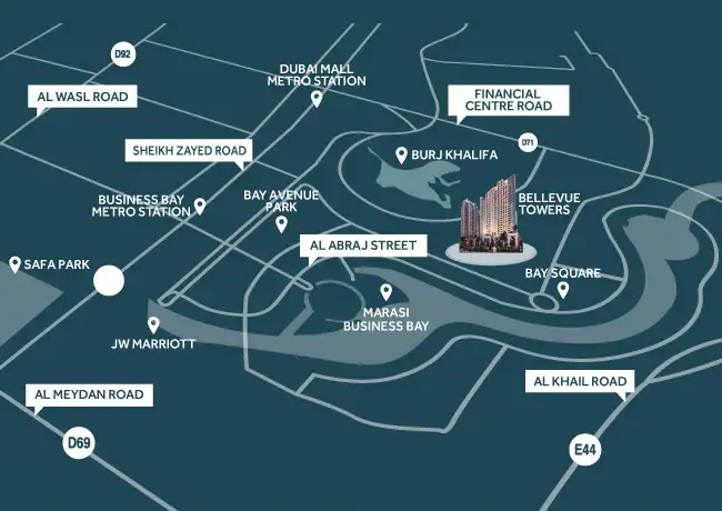 Bellevue Towers location map