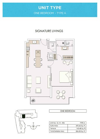 1 Bedroom floor plan