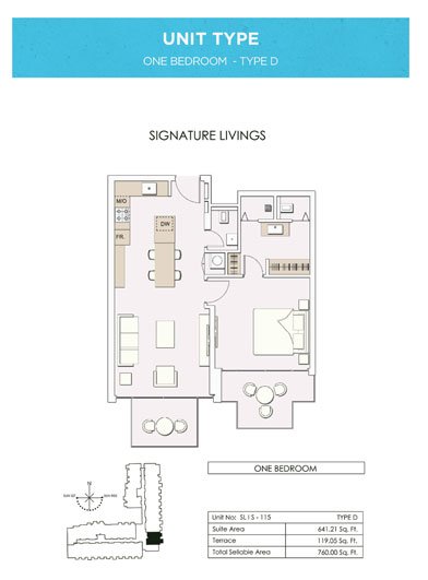 1 Bedroom floor plan