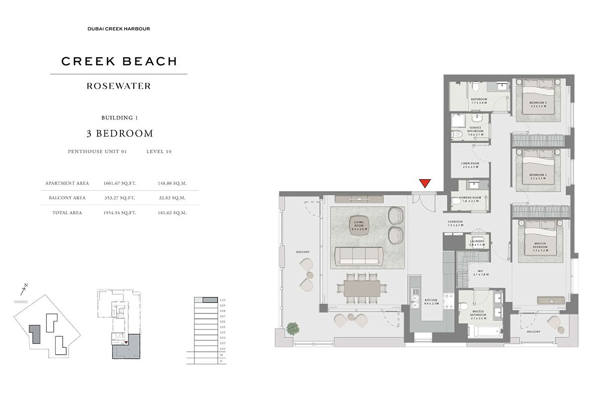 3 Bedrooms floor plan