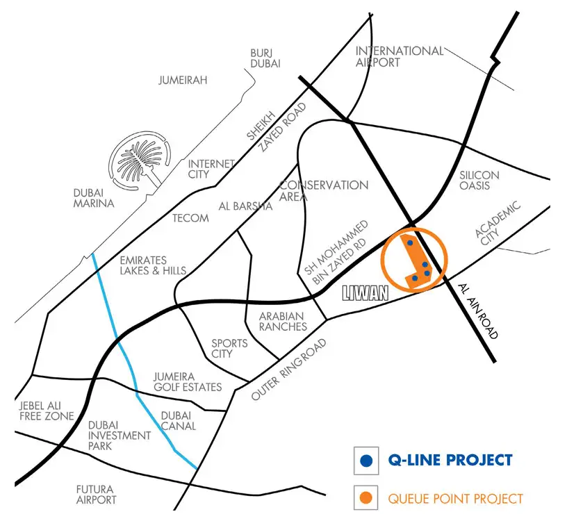 Q Line location map