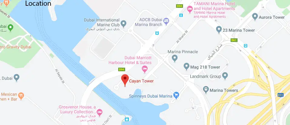 Cayan Tower location map