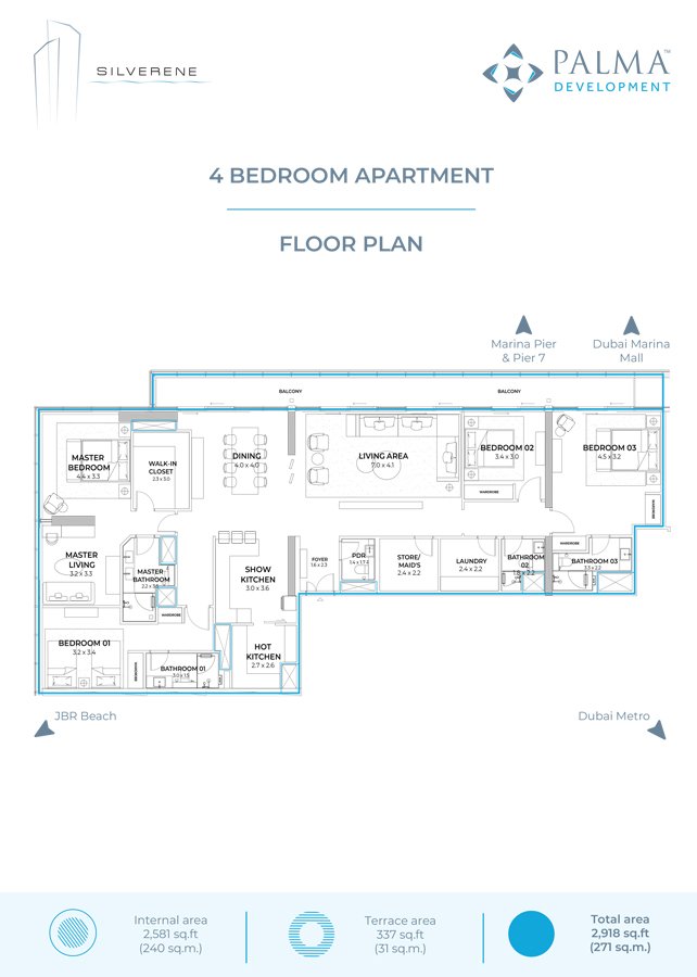 4 Bedroom floor plan