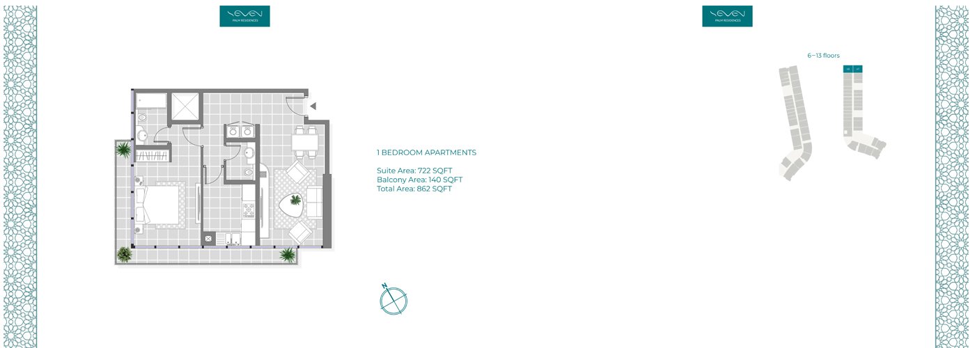 1 Bedroom floor plan
