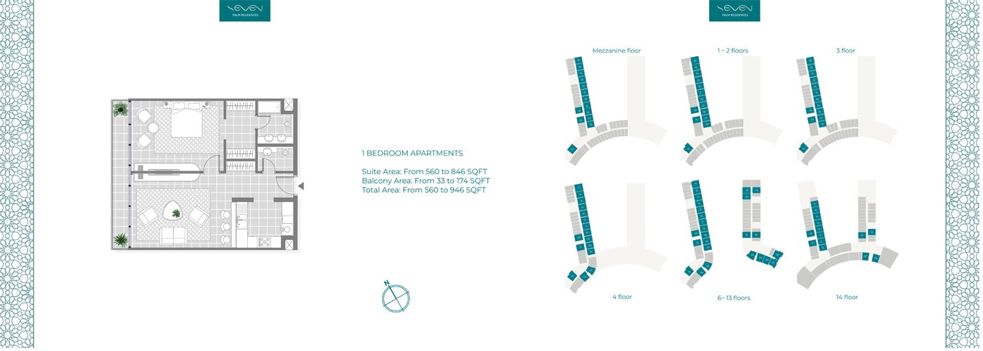 1 Bedroom floor plan