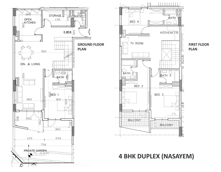 4 Bedroom floor plan