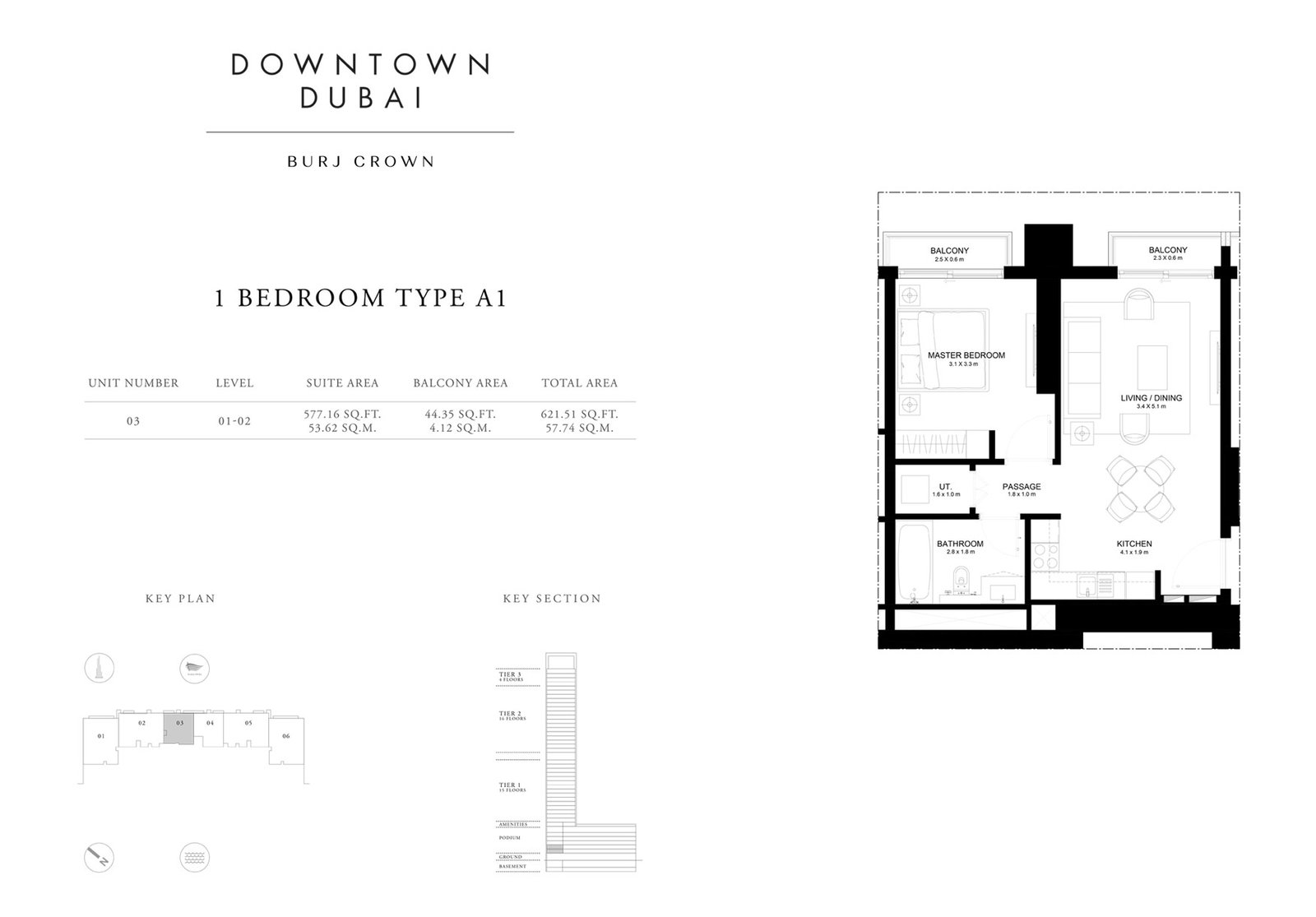 1 Bedroom floor plan