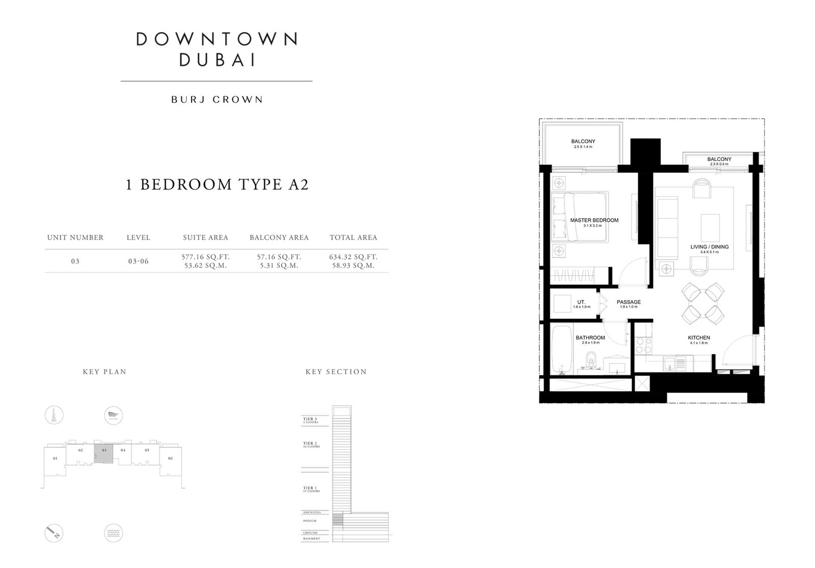1 Bedroom floor plan
