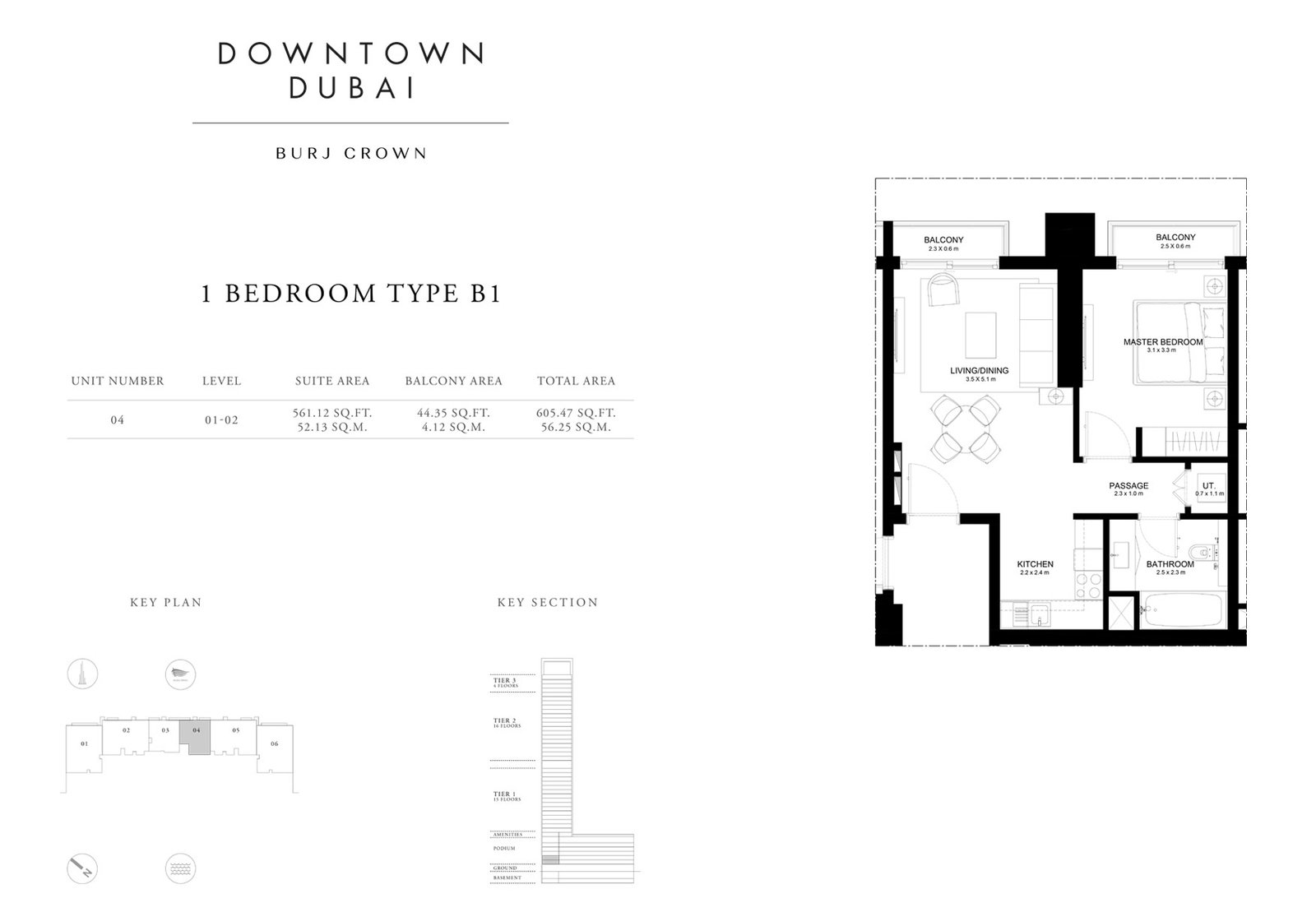 1 Bedroom floor plan