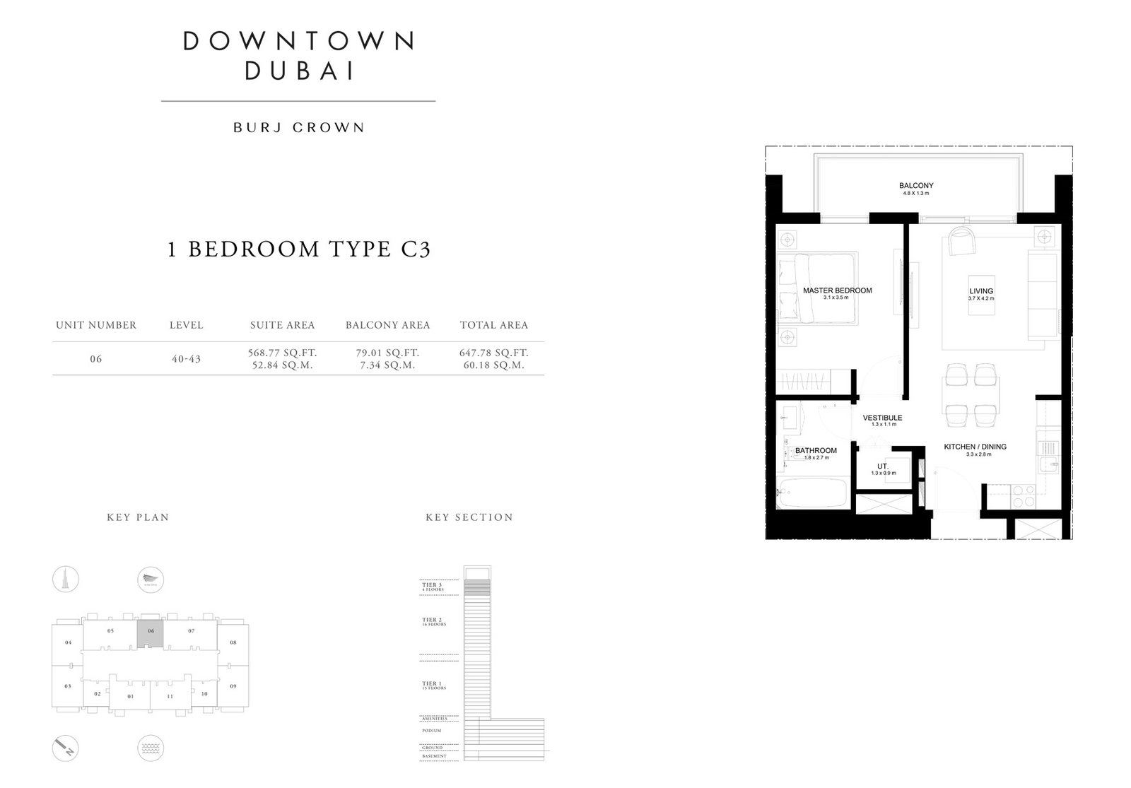 1 Bedroom floor plan
