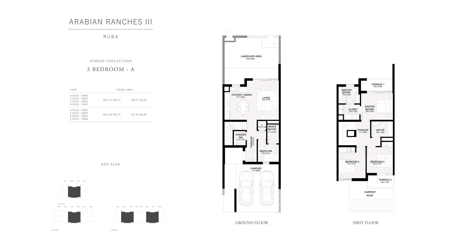 3 Bedrooms floor plan