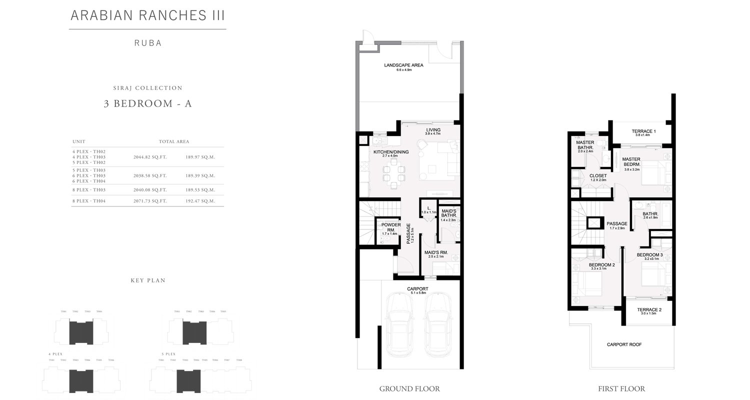 3 Bedrooms floor plan