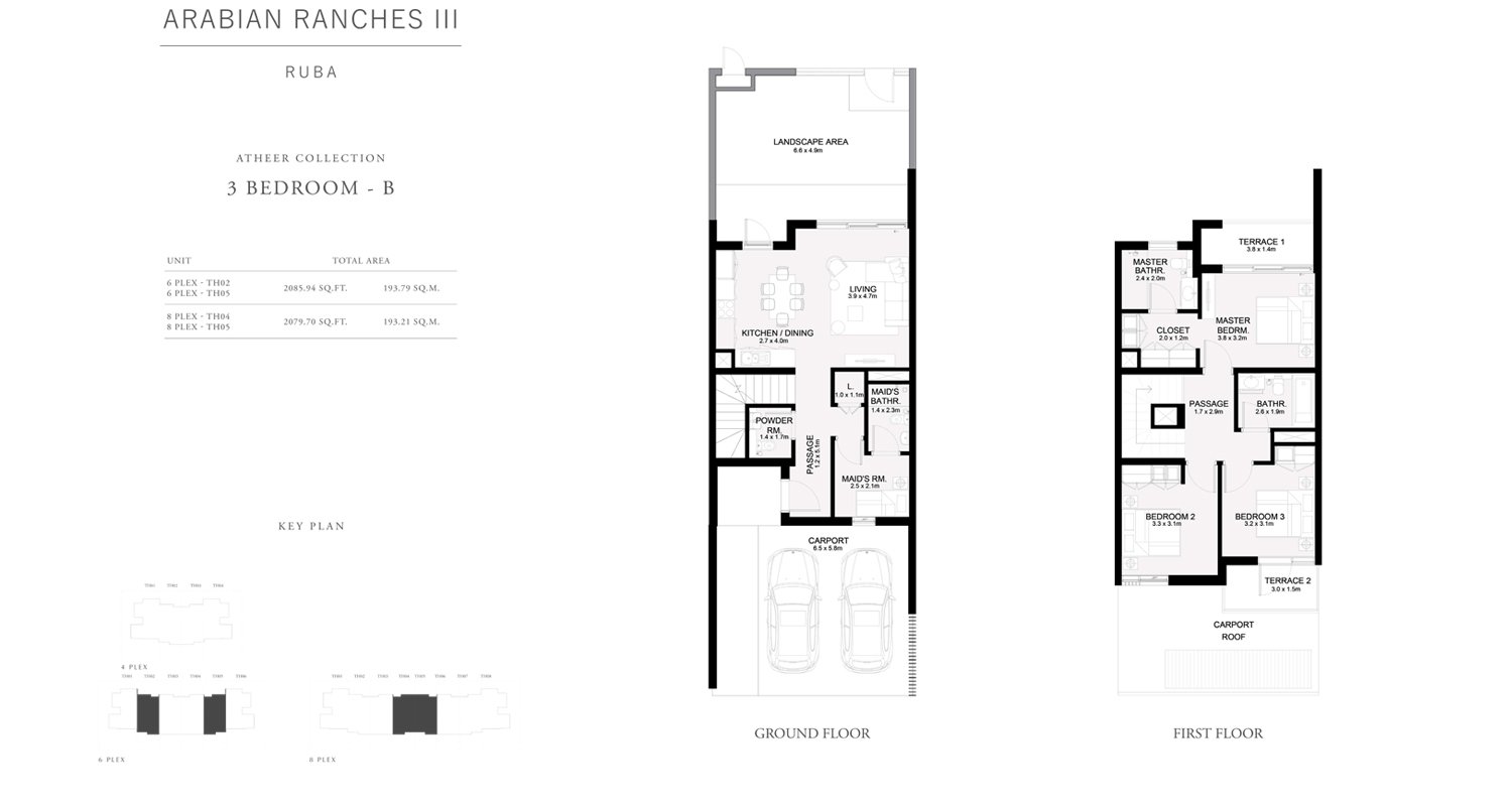 3 Bedrooms floor plan