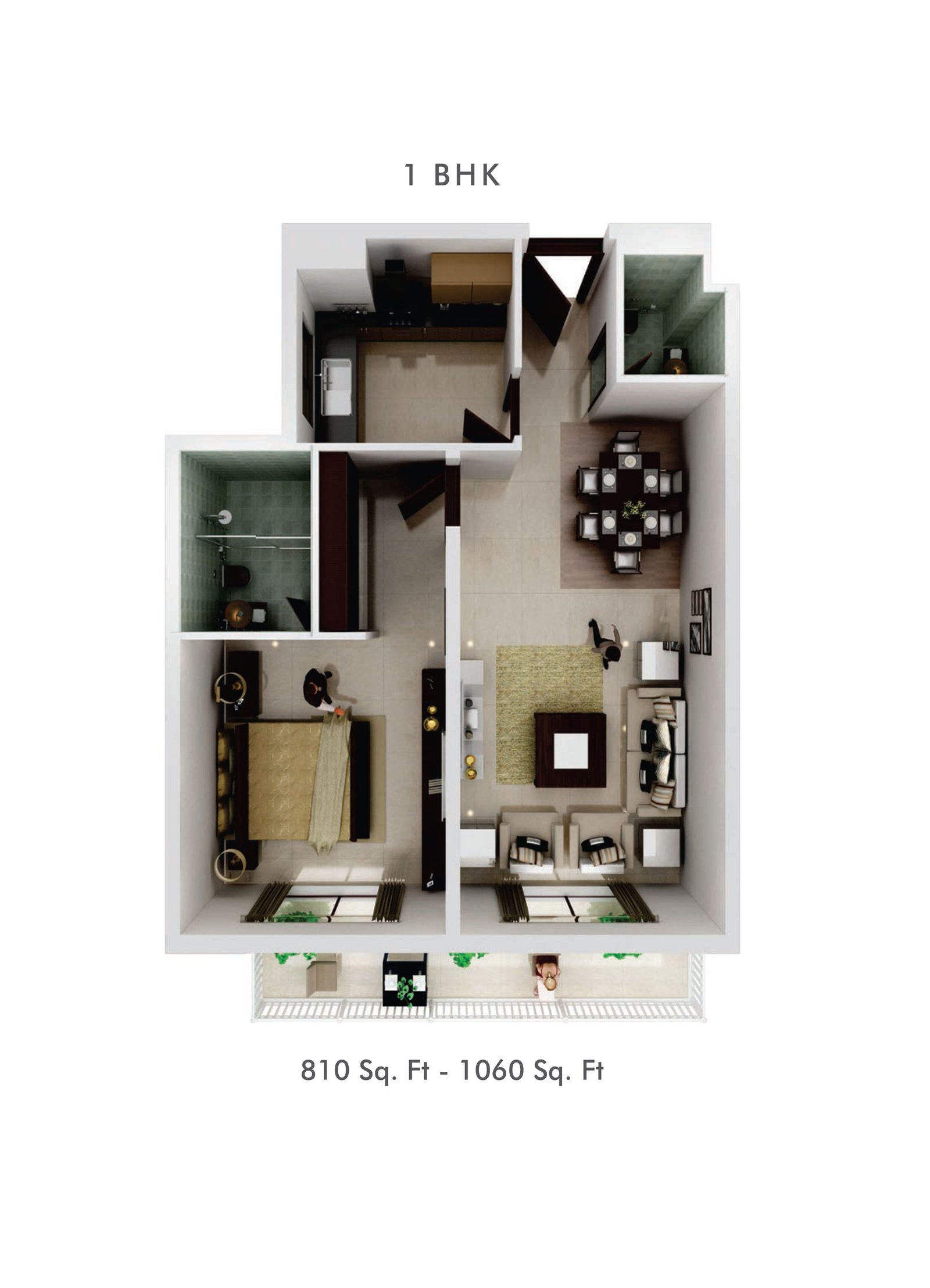1 Bedroom floor plan