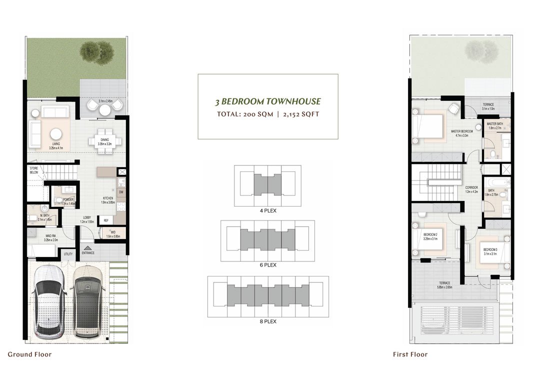 3 Bedrooms floor plan