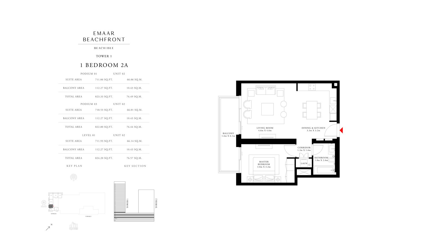 1 Bedroom floor plan