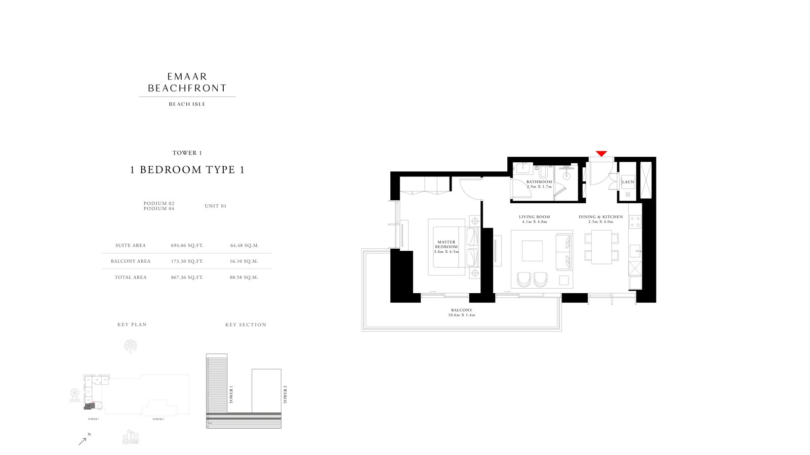 1 Bedroom floor plan