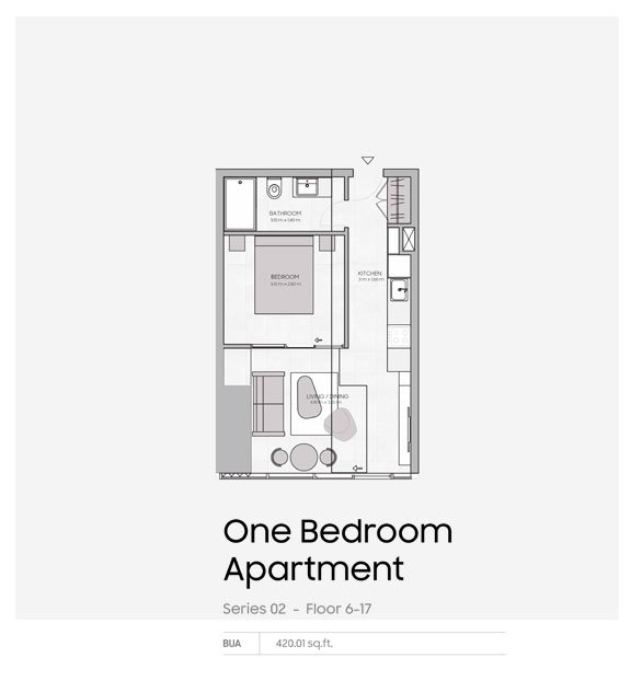 1 Bedroom floor plan