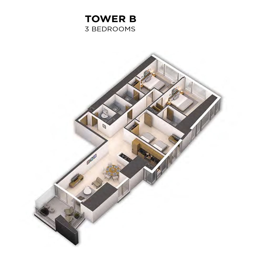 3 Bedrooms floor plan
