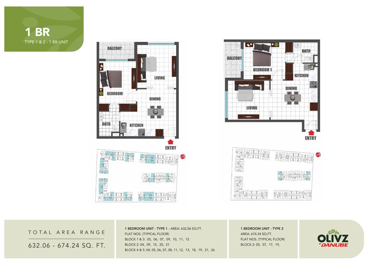 1 Bedroom floor plan