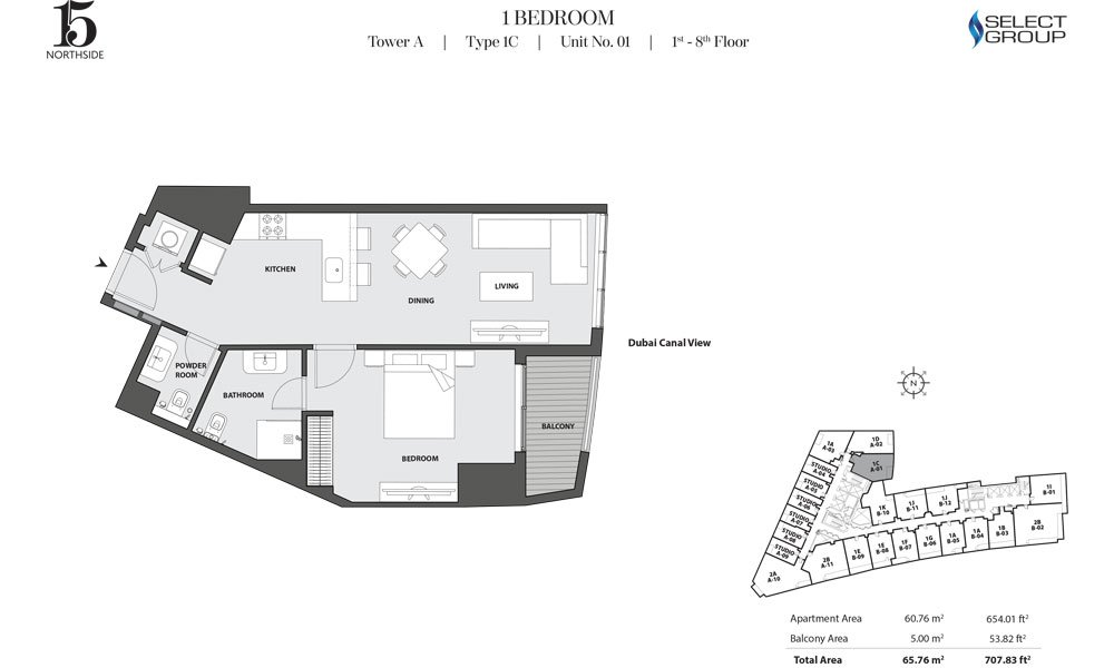 1 Bedroom floor plan