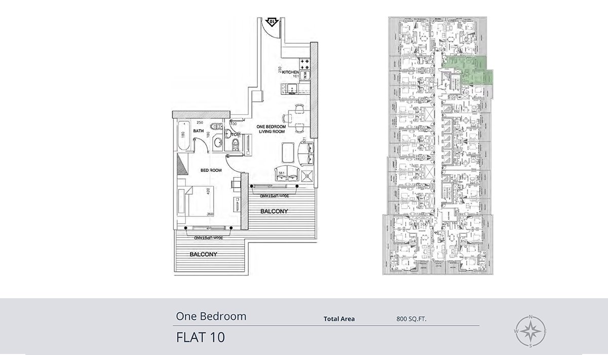 1 Bedroom floor plan
