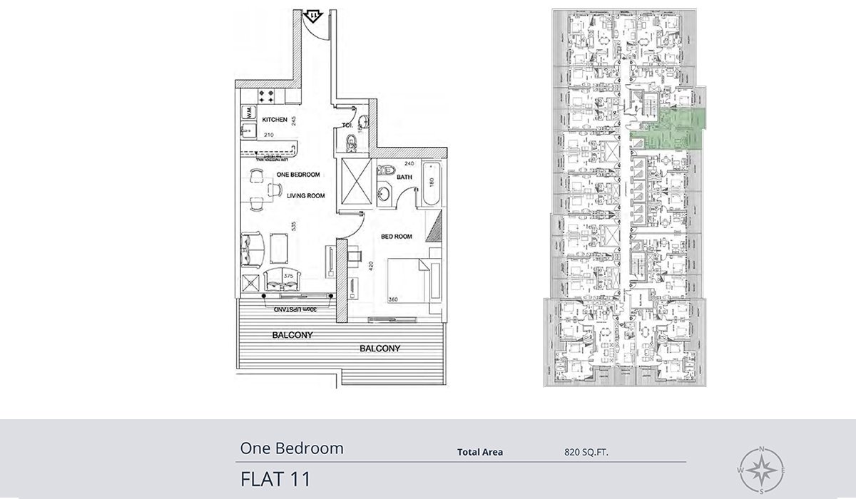 1 Bedroom floor plan